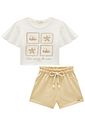 Conjunto de blusa em meia malha e shorts em blend de viscose com elastano 96418 Infanti Infantil Menina Conjunto de blusa em meia malha e shorts em blend de viscose com elastano 96418 Infanti Infantil Menina