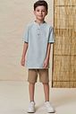 Conjunto de bata em linho verano e sarja girassol com elastano 99061 LucBoo Infantil Menino