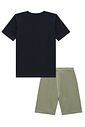 Conjunto de camiseta em meia malha e bermuda em molevisco com elastano 97976 Johnny Fox Teen Menino Conjunto de camiseta em meia malha e bermuda em molevisco com elastano 97976 Johnny Fox Teen Menino