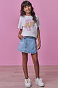 Short saia em jeans com elastano 99085 Vic Teen Menina