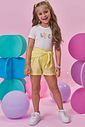 Conjunto de blusa em canelado Liz e shorts em viscose 99423 Kukiê Infantil Menina