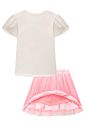 Conjunto de blusa em cotton e saia em tule glitter (com shorts embutido) 98839 Kukiê Infantil Menina Conjunto de blusa em cotton e saia em tule glitter (com shorts embutido) 98839 Kukiê Infantil Menina