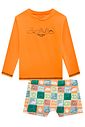 Conjunto de camiseta e sunga em malha UV dry com proteção UV 50+ 99277 LucBoo Infantil Menino Conjunto de camiseta e sunga em malha UV dry com proteção UV 50+ 99277 LucBoo Infantil Menino