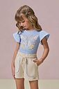 Conjunto de blusa em cotton e shorts em linho santorine com elastano 96279 Infanti Infantil Menina Conjunto de blusa em cotton e shorts em linho santorine com elastano 96279 Infanti Infantil Menina