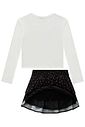 Conjunto de blusa boxy em cotton e saia em light peach. Com shorts embutido 92551 Infanti Infantil Menina