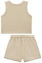 Conjunto de regata em canelado liz e shorts em moletom sem pelúcia 94420 Vic Teen Menina