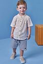 Bermuda em malha denim com elastano e moletom linho 99264 Johnny Fox Teen Menino