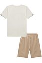 Conjunto de camiseta em meia malha e bermuda em linho santorine com elastano 96400 Johnny Fox Teen Menino