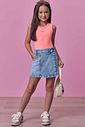 Short saia em jeans com elastano 99085 Vic Teen Menina