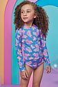 Trio de biquíni e blusa em malha com proteção UV50+ 99515 Kukiê Infantil Menina Trio de biquíni e blusa em malha com proteção UV50+ 99515 Kukiê Infantil Menina