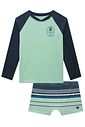 Conjunto de camiseta e sunga em malha uv dry com proteção UV50+ 99037 Johnny Fox Teen Menino Conjunto de camiseta e sunga em malha uv dry com proteção UV50+ 99037 Johnny Fox Teen Menino