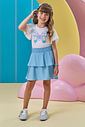 Conjunto de blusa em cotton e saia em viscose (com shorts embutido) 96682 Kukiê Infantil Menina Conjunto de blusa em cotton e saia em viscose (com shorts embutido) 96682 Kukiê Infantil Menina
