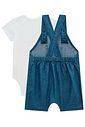 Conjunto de body em suedine e jardineira em jeans teca 98168 LucBoo Bebê Menino Conjunto de body em suedine e jardineira em jeans teca 98168 LucBoo Bebê Menino