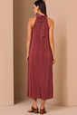 Vestido em Tecido Acetinado com Efeito Plissado 98143 Linzzi