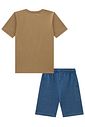 Conjunto de camiseta em meia malha e bermuda em malha denim com elastano 98002 Johnny Fox Teen Menino Conjunto de camiseta em meia malha e bermuda em malha denim com elastano 98002 Johnny Fox Teen Menino