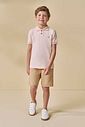 Conjunto de camisa polo em piquet com elastano e bermuda em sarja girassol com elastano 96560 LucBoo Infantil Menino
