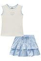 Conjunto de regata em canelado liz e saia em tricoline maquinetado. Com shorts embutido. 96968 Infanti Infantil Menina Conjunto de regata em canelado liz e saia em tricoline maquinetado. Com shorts embutido. 96968 Infanti Infantil Menina