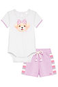 Conjunto de body em cotton e shorts em malha waffle 95351 Kukiê Bebê Menina Conjunto de body em cotton e shorts em malha waffle 95351 Kukiê Bebê Menina