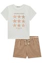 Conjunto de blusa em malha power e shorts em linho com elastano 99092 Vic Teen Menina
