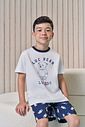 Conjunto de pijama com camiseta em meia malha e bermuda em malha power 97065 LucBoo Infantil Menino