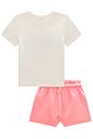 Conjunto de blusa em meia malha e shorts em moletom sem pelúcia 99619 Kukiê Infantil Menina Conjunto de blusa em meia malha e shorts em moletom sem pelúcia 99619 Kukiê Infantil Menina