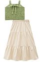 Conjunto de top e saia midi em linho deluxe 99342 Lilimoon Teen Menina