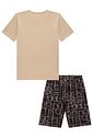 Conjunto de camiseta em meia malha e bermuda em nylon ergonomic com elastano 96841 Johnny Fox Teen Menino Conjunto de camiseta em meia malha e bermuda em nylon ergonomic com elastano 96841 Johnny Fox Teen Menino