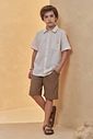 Conjunto de camisa em verano chambray e bermuda em cotton jeans com elastano 96723 Johnny Fox Teen Menino Conjunto de camisa em verano chambray e bermuda em cotton jeans com elastano 96723 Johnny Fox Teen Menino