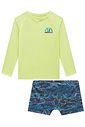 Conjunto de camiseta e sunga em malha UV dry com proteção UV50+ 96108 LucBoo Infantil Menino Conjunto de camiseta e sunga em malha UV dry com proteção UV50+ 96108 LucBoo Infantil Menino