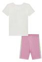 Conjunto de blusa alongada em meia malha e bermuda biker em malha power 95321 Infanti Infantil Menina
