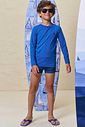 Conjunto de camiseta e sunga em malha UV dry com proteção UV50+ 99580 LucBoo Infantil Menino