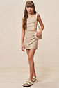 Conjunto de regata e short saia em linho blend 94397 Vic Teen Menina