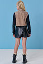 Trio de blusa boxy em ribana 1x1, shorts em couro sintético e colete em veludo cotelê gold 92014 Vic Teen Menina Trio de blusa boxy em ribana 1x1, shorts em couro sintético e colete em veludo cotelê gold 92014 Vic Teen Menina