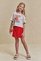 Conjunto de blusa em meia malha e short saia em canelado liz 95662 Lilimoon Teen Menina