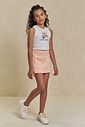 Conjunto de regata em canelado liz e short saia em moletom sem pelúcia 96234 Lilimoon Teen Menina