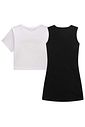 Vestido em canelado liz e blusa de sobreposição em meia malha 98203 Lilimoon Teen Menina Vestido em canelado liz e blusa de sobreposição em meia malha 98203 Lilimoon Teen Menina