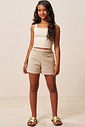 Conjunto de regata e shorts em blend de linho e viscose 96327 Vic Teen Menina Conjunto de regata e shorts em blend de linho e viscose 96327 Vic Teen Menina