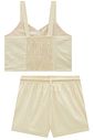 Conjunto de regata e shorts em linho com elastano 94417 Vic Teen Menina Conjunto de regata e shorts em linho com elastano 94417 Vic Teen Menina