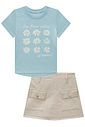Conjunto de blusa em meia malha e short saia em moletom sem pelúcia 98257 Vic Teen Menina Conjunto de blusa em meia malha e short saia em moletom sem pelúcia 98257 Vic Teen Menina