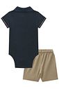Conjunto de body polo em piquet com elastano e bermuda em cotton jeans com elastano 99412 Johnny Fox Bebê Menino Conjunto de body polo em piquet com elastano e bermuda em cotton jeans com elastano 99412 Johnny Fox Bebê Menino