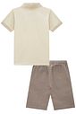 Conjunto de camisa polo em piquet com elastano e bermuda em sarja stretch com elastano 93147 LucBoo Infantil Menino Conjunto de camisa polo em piquet com elastano e bermuda em sarja stretch com elastano 93147 LucBoo Infantil Menino