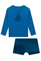 Conjunto de camiseta e sunga em malha UV dry com proteção UV50+ 99580 LucBoo Infantil Menino