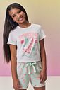 Conjunto de pijama com blusa em malha fresh e shorts em malha comfy 95083 Vic Teen Menina