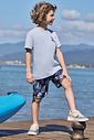 Conjunto de camiseta em meia malha e bermuda em nylon ergonômic com elastano 95390 LucBoo Infantil Menino Conjunto de camiseta em meia malha e bermuda em nylon ergonômic com elastano 95390 LucBoo Infantil Menino