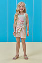 Conjunto de regata em canelado e shorts em tricoline listrado 96343 Kukiê Infantil Menina