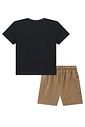 Conjunto de camiseta em meia malha e bermuda em cotton jeans com elastano 97266 LucBoo Bebê Menino Conjunto de camiseta em meia malha e bermuda em cotton jeans com elastano 97266 LucBoo Bebê Menino