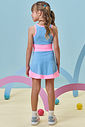 Conjunto de top cropped e saia esportiva em poliamida (com shorts embutido) 96979 Kukiê Infantil Menina