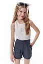 Conjunto de regata em canelado liz e shorts em alfaiataria premium melange 95951 Vic Teen Menina