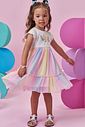 Vestido em canelado e tule com elastano 94949 Kukiê Infantil Menina Vestido em canelado e tule com elastano 94949 Kukiê Infantil Menina