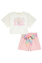 Conjunto de blusa em meia malha e shorts em moletom sem pelúcia 96576 Kukiê Infantil Menina Conjunto de blusa em meia malha e shorts em moletom sem pelúcia 96576 Kukiê Infantil Menina